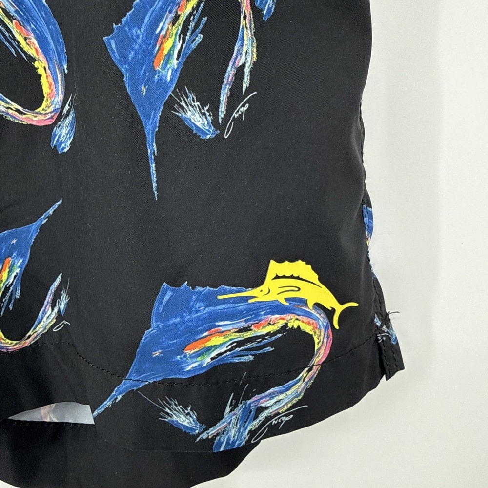Tommy Bahama Mens Artist Series Swordfish Tropical Cargo Swim Trunks Lined Large - Picture 3 of 8